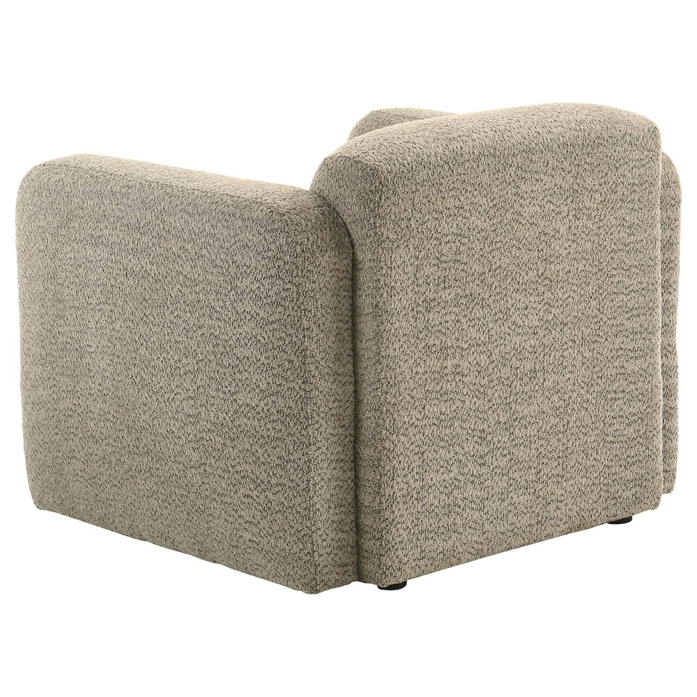 Dorset Fabric Upholstered Round Track Arm Accent Chair Brown. Picture 5