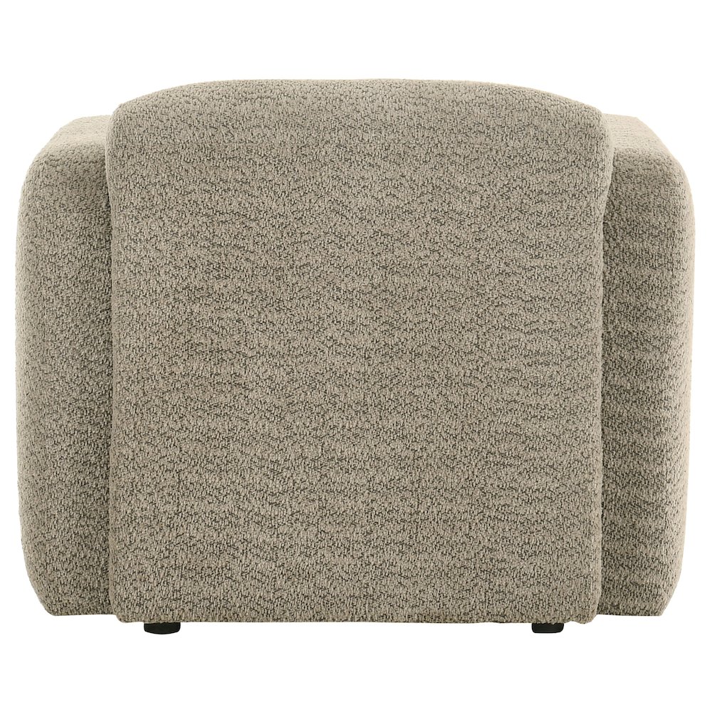 Dorset Fabric Upholstered Round Track Arm Accent Chair Brown. Picture 6