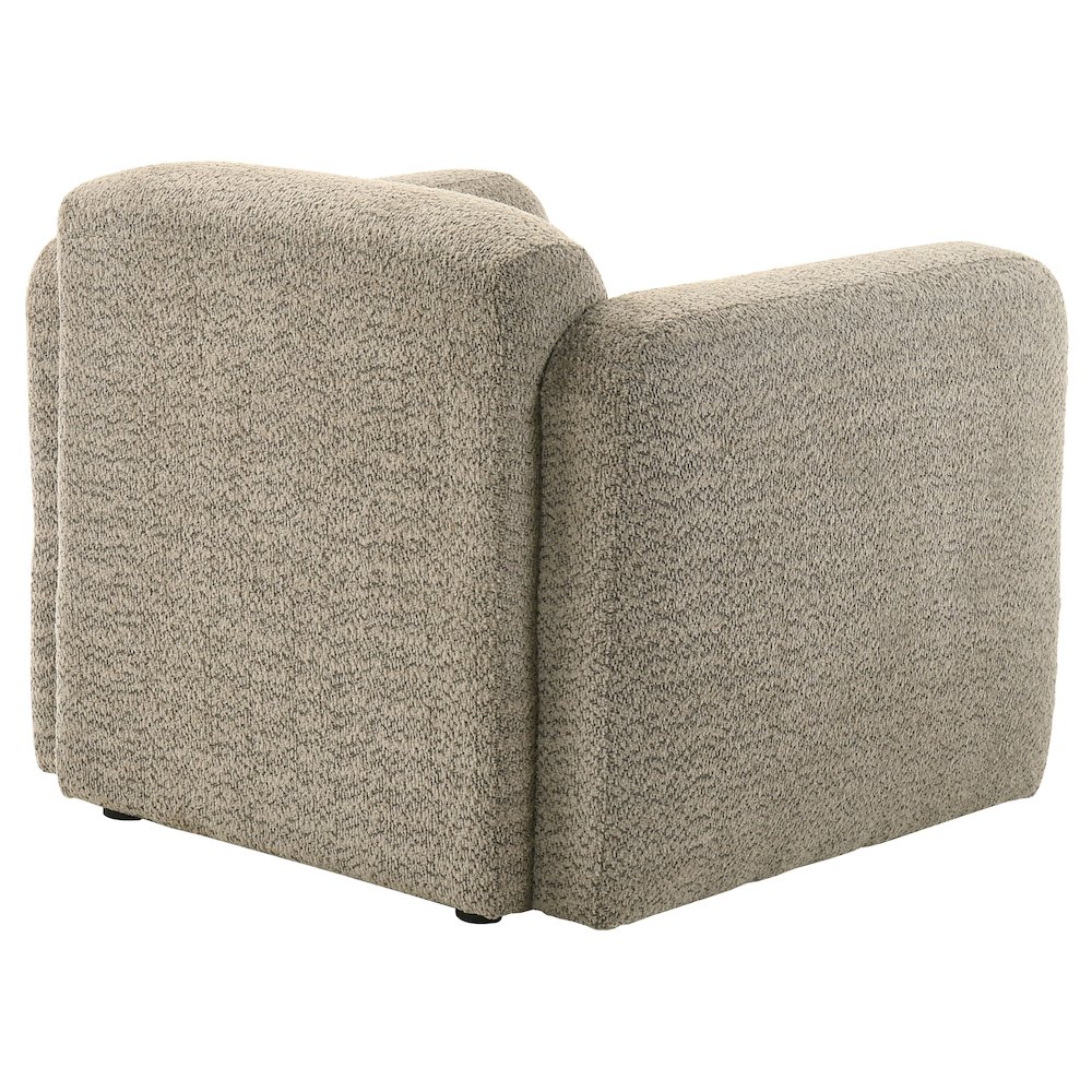 Dorset Fabric Upholstered Round Track Arm Accent Chair Brown. Picture 7