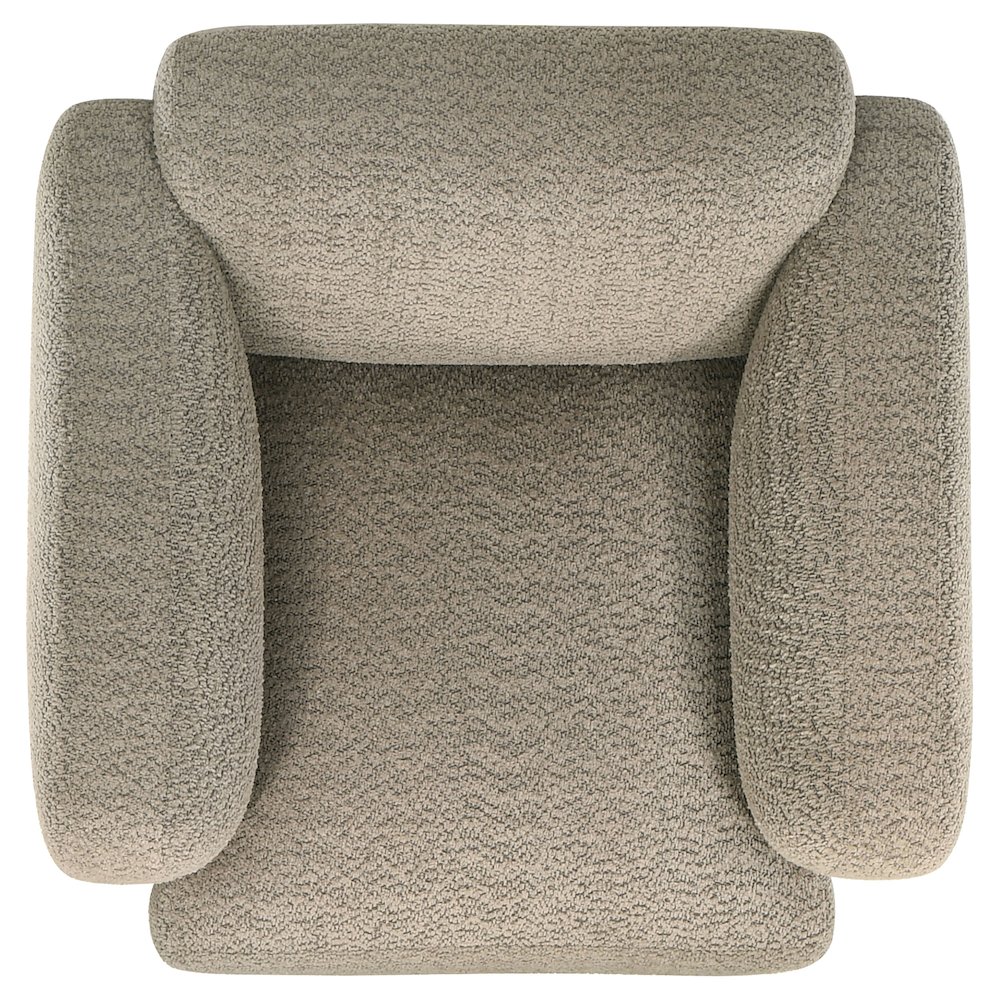 Dorset Fabric Upholstered Round Track Arm Accent Chair Brown. Picture 9