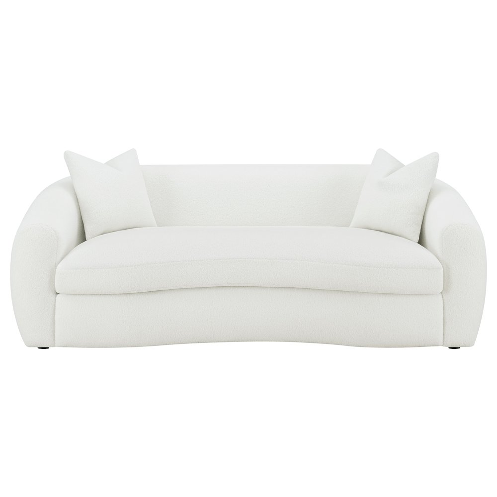 Isabella Faux Sheepskin Upholstered Sofa Natural. Picture 3