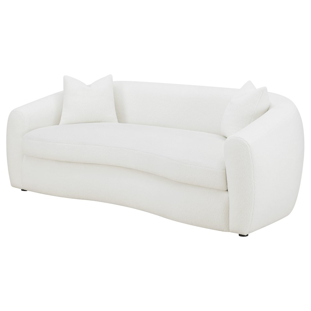 Isabella Faux Sheepskin Upholstered Sofa Natural. Picture 4