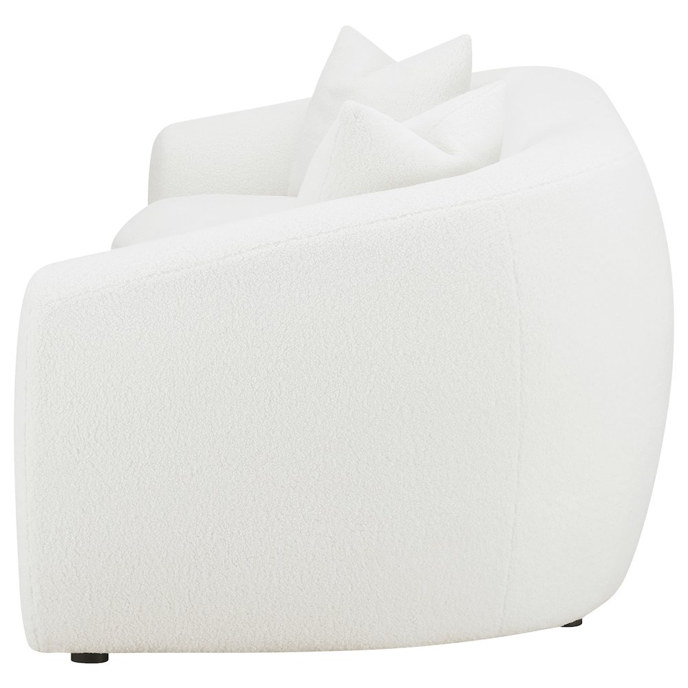 Isabella Faux Sheepskin Upholstered Sofa Natural. Picture 5