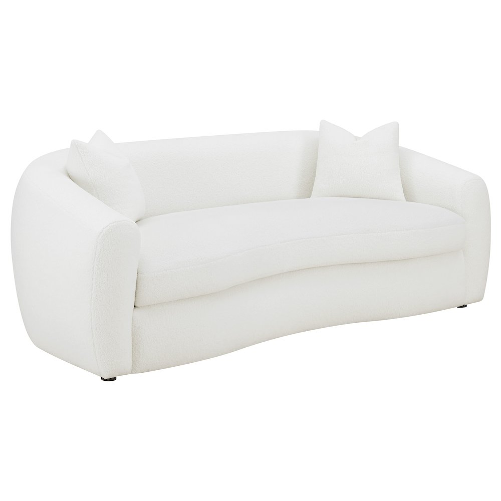 Isabella 2-piece Faux Sheepskin Upholstered Sofa Set Natural. Picture 3