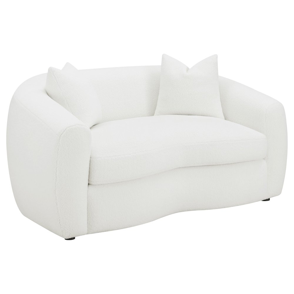 Isabella 2-piece Faux Sheepskin Upholstered Sofa Set Natural. Picture 7
