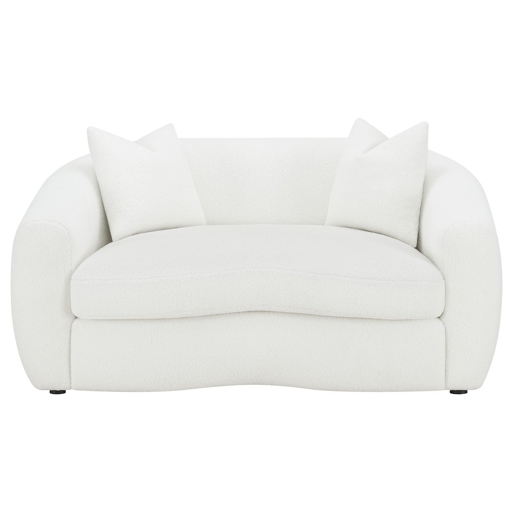 Isabella 2-piece Faux Sheepskin Upholstered Sofa Set Natural. Picture 8