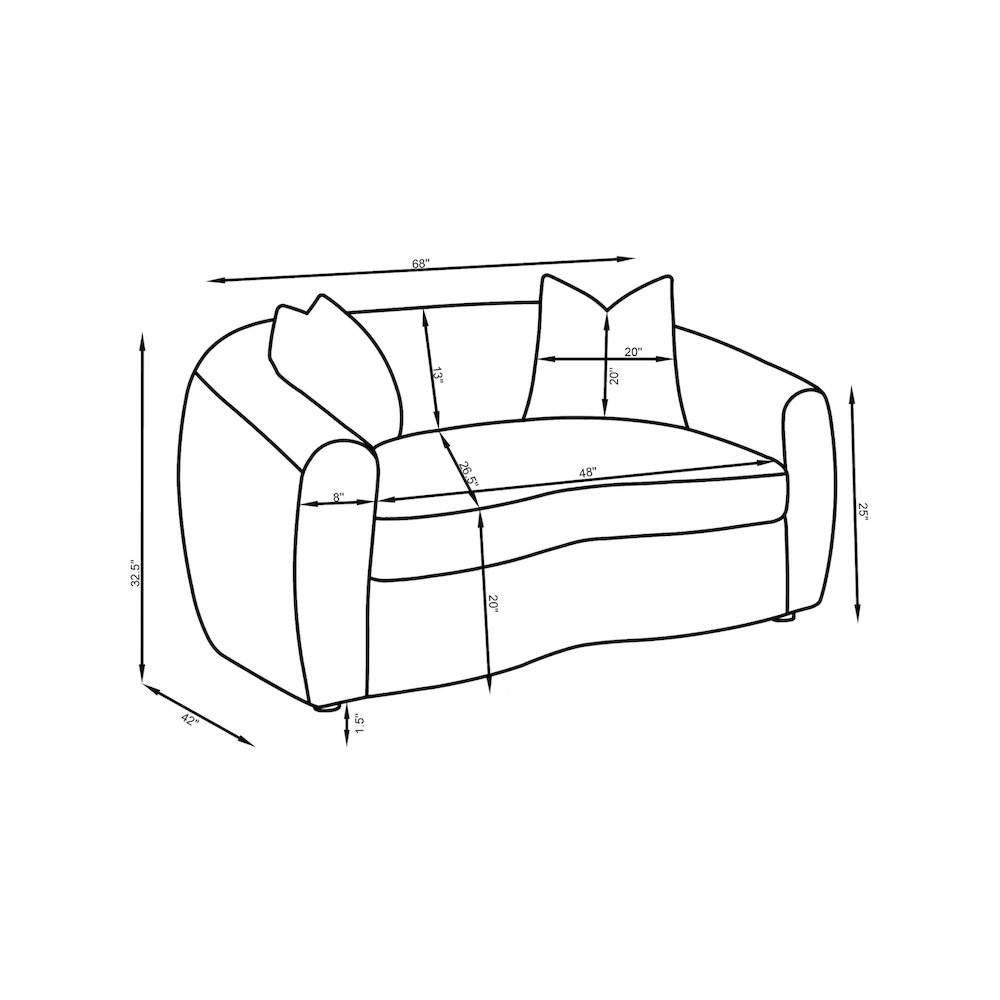Isabella 2-piece Faux Sheepskin Upholstered Sofa Set Natural. Picture 14