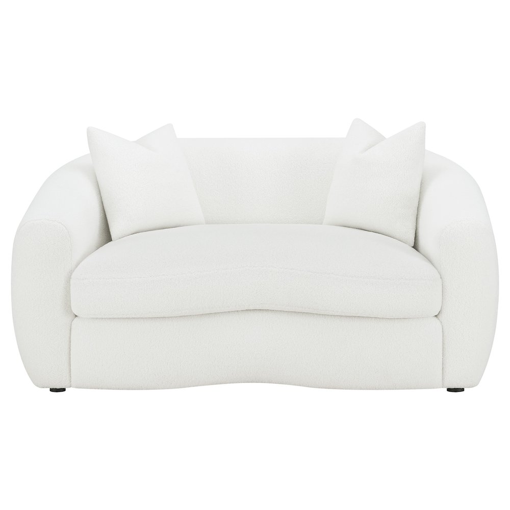 Isabella 3-piece Faux Sheepskin Upholstered Sofa Set Natural. Picture 7