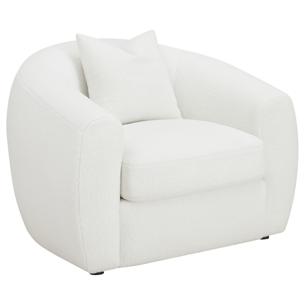 Isabella 3-piece Faux Sheepskin Upholstered Sofa Set Natural. Picture 9