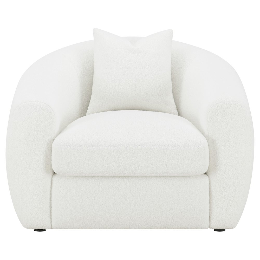Isabella 3-piece Faux Sheepskin Upholstered Sofa Set Natural. Picture 10