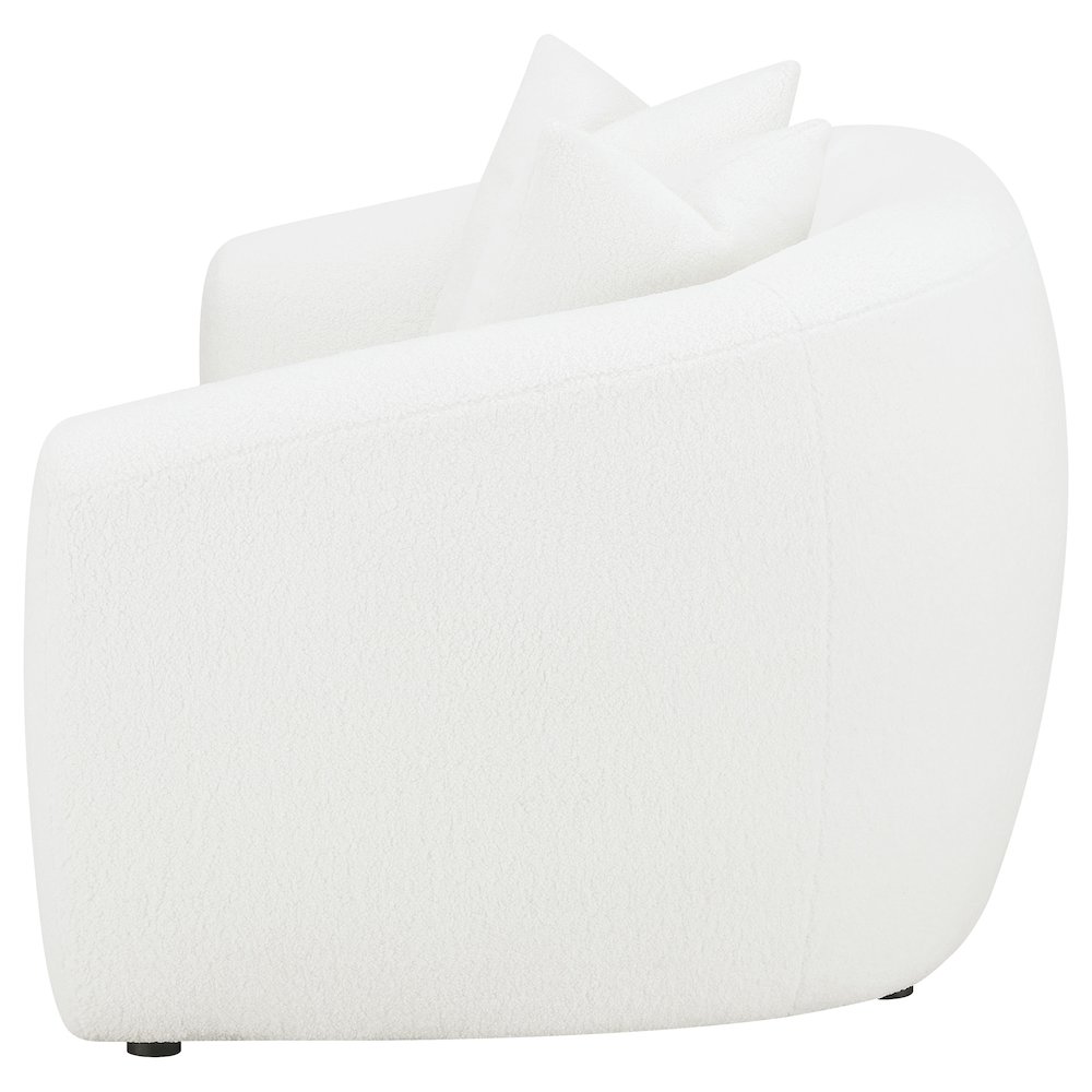 Isabella Faux Sheepskin Upholstered Loveseat Natural. Picture 5