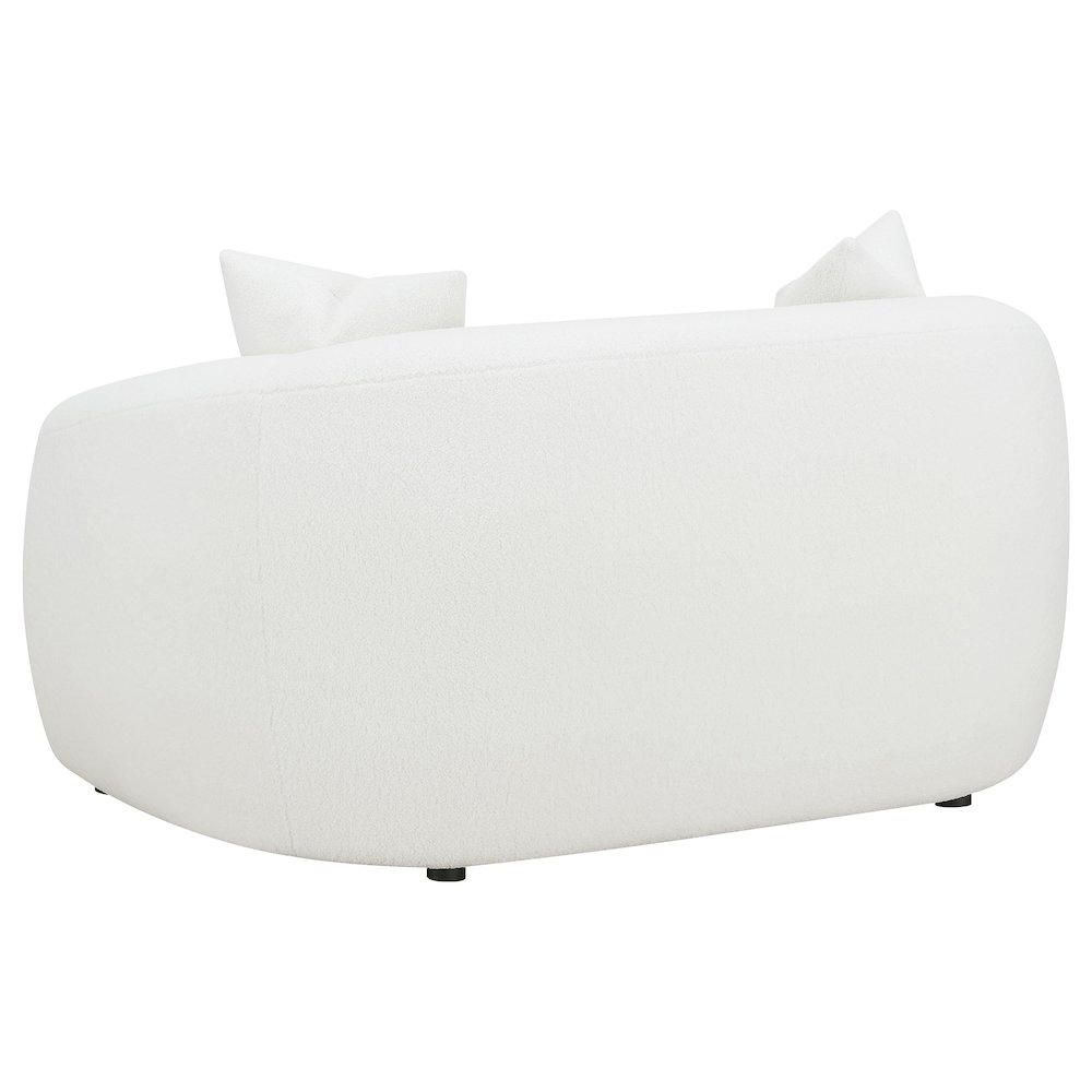 Isabella Faux Sheepskin Upholstered Loveseat Natural. Picture 6