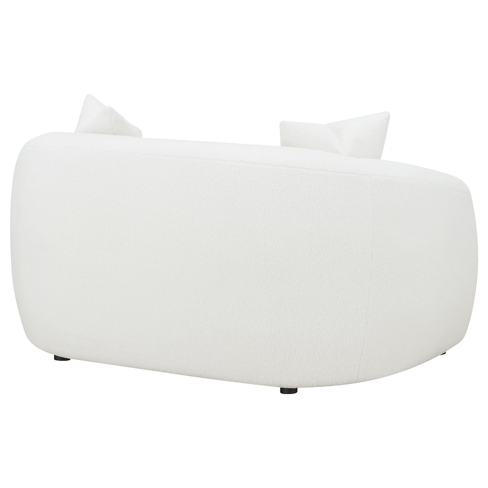 Isabella Faux Sheepskin Upholstered Loveseat Natural. Picture 7