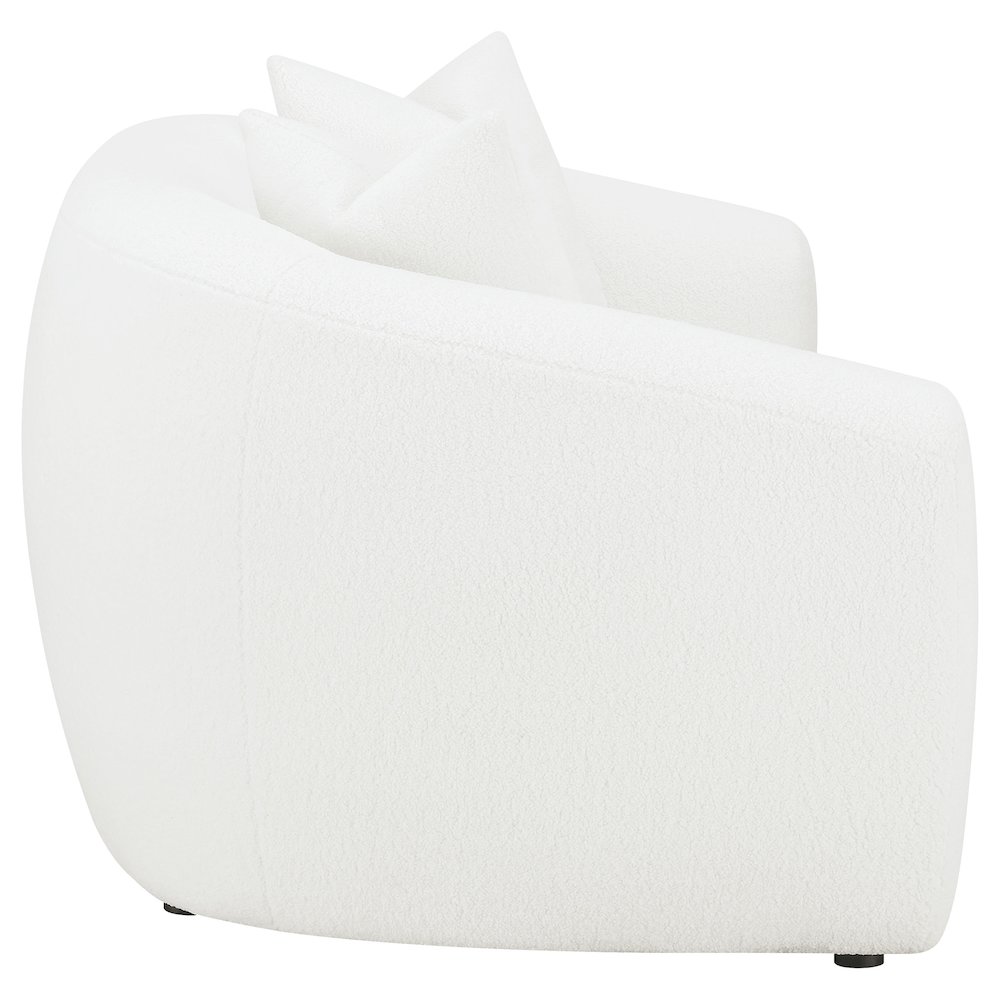 Isabella Faux Sheepskin Upholstered Loveseat Natural. Picture 8