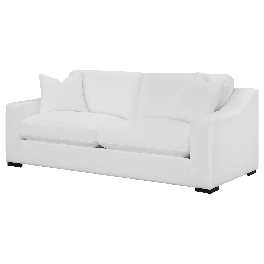 Ashlyn Upholstered Sloped Arm Sofa White. Picture 4