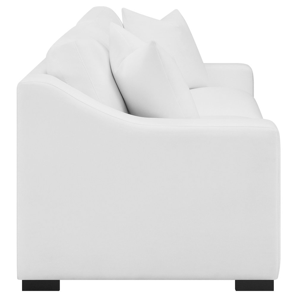 Ashlyn 2-piece Upholstered Sloped Arm Sofa Set White. Picture 6