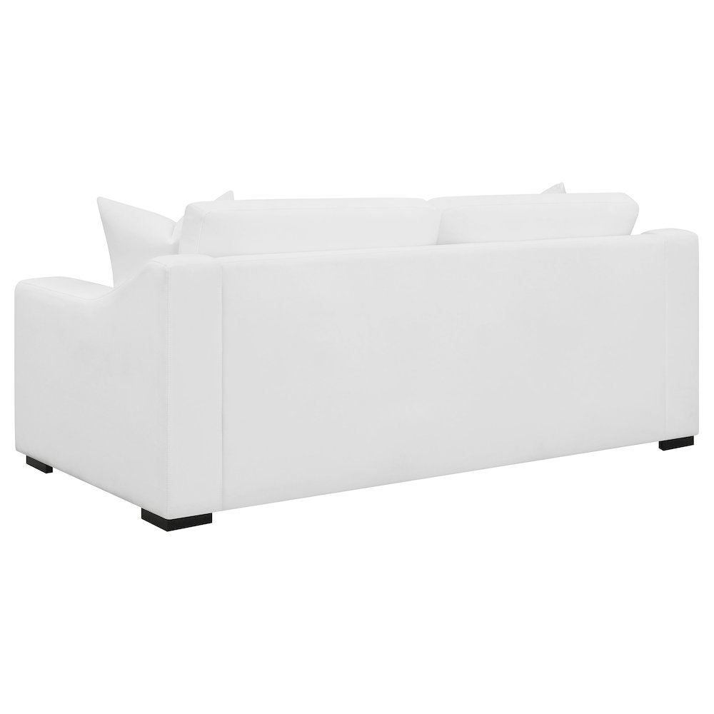 Ashlyn 3-piece Upholstered Sloped Arm Sofa Set White. Picture 5