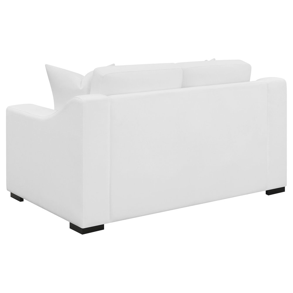 Ashlyn Upholstered Sloped Arm Loveseat White. Picture 6