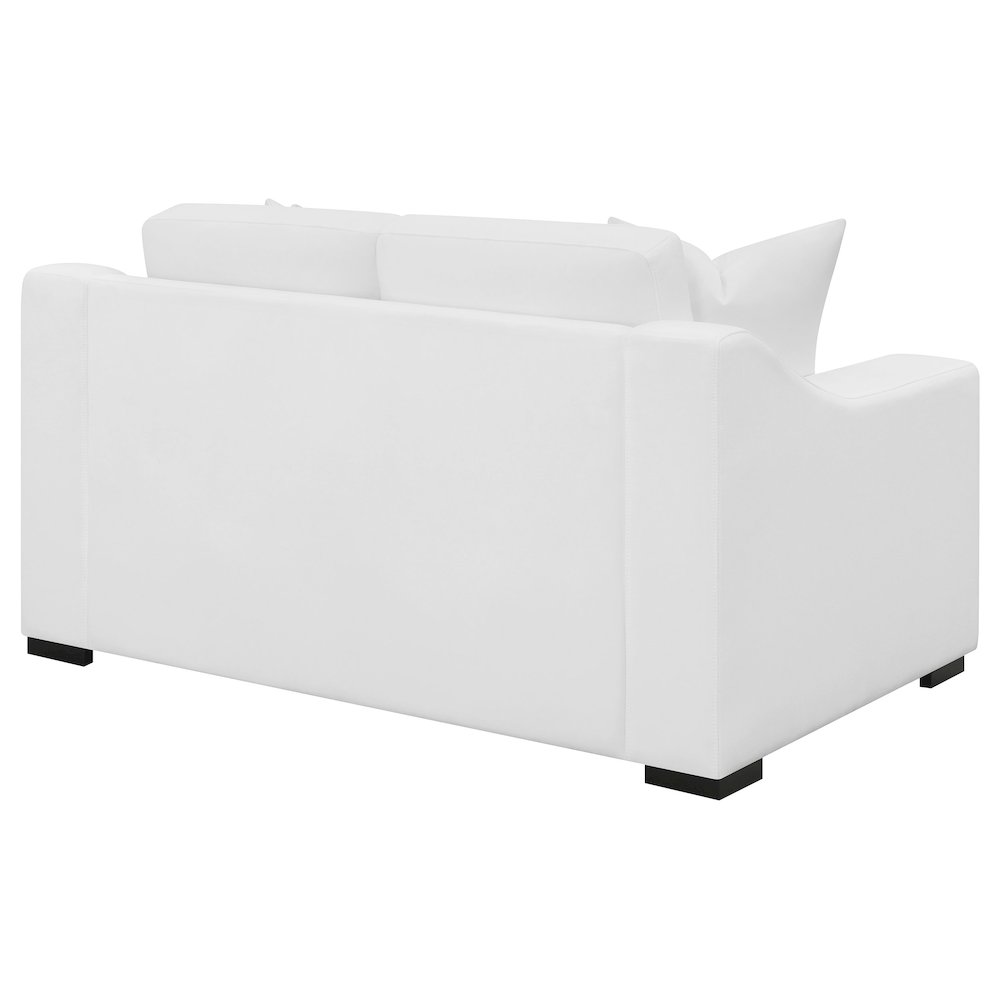 Ashlyn Upholstered Sloped Arm Loveseat White. Picture 7