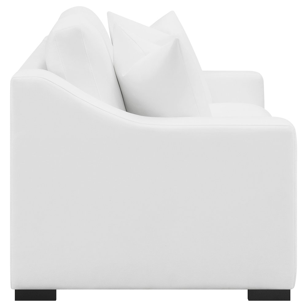 Ashlyn Upholstered Sloped Arm Loveseat White. Picture 8