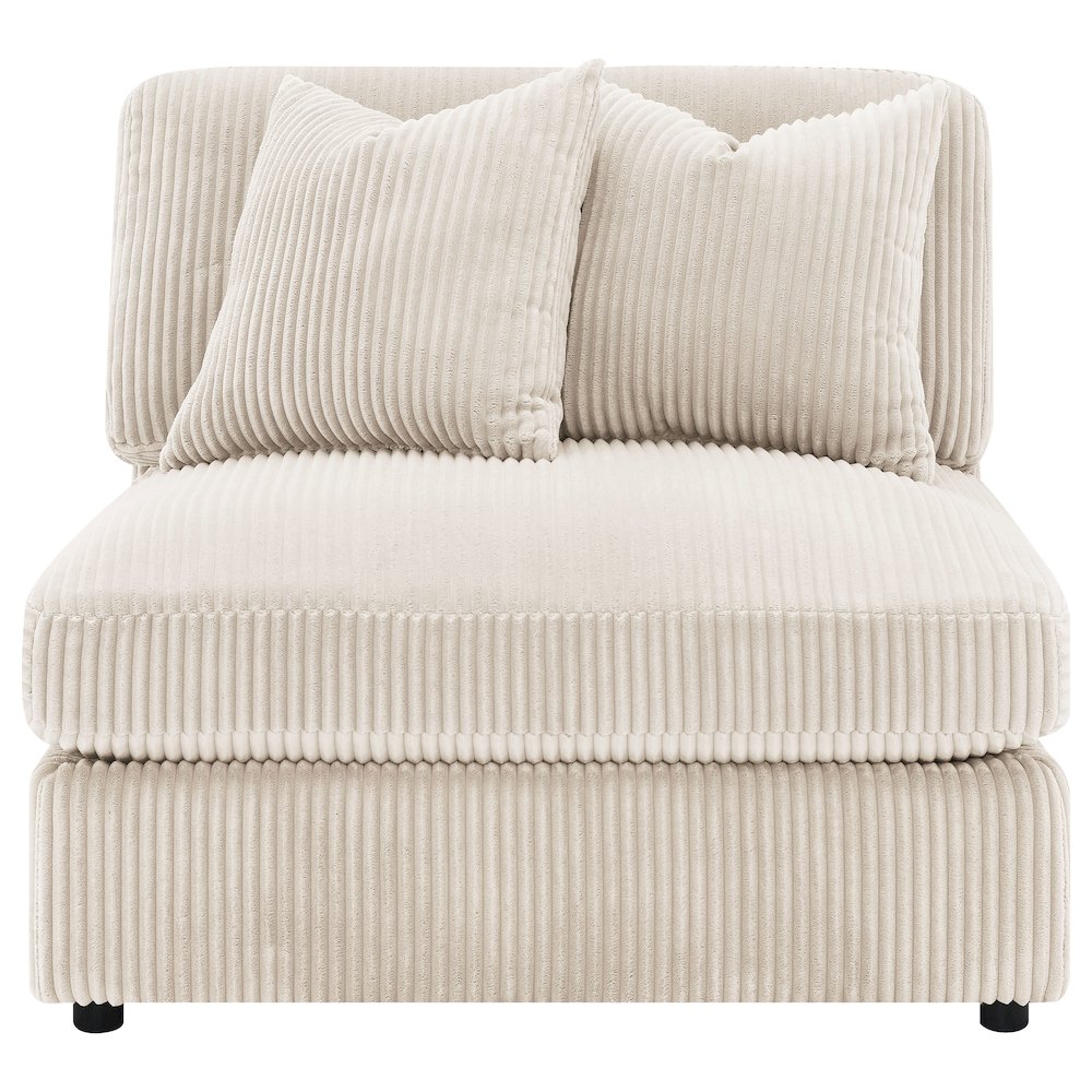 Blaine Upholstered Armless Chair Sand. Picture 3