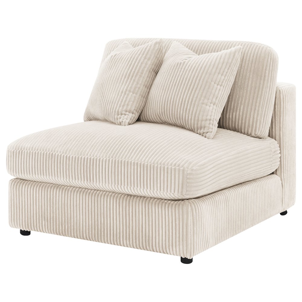 Blaine Upholstered Armless Chair Sand. Picture 4