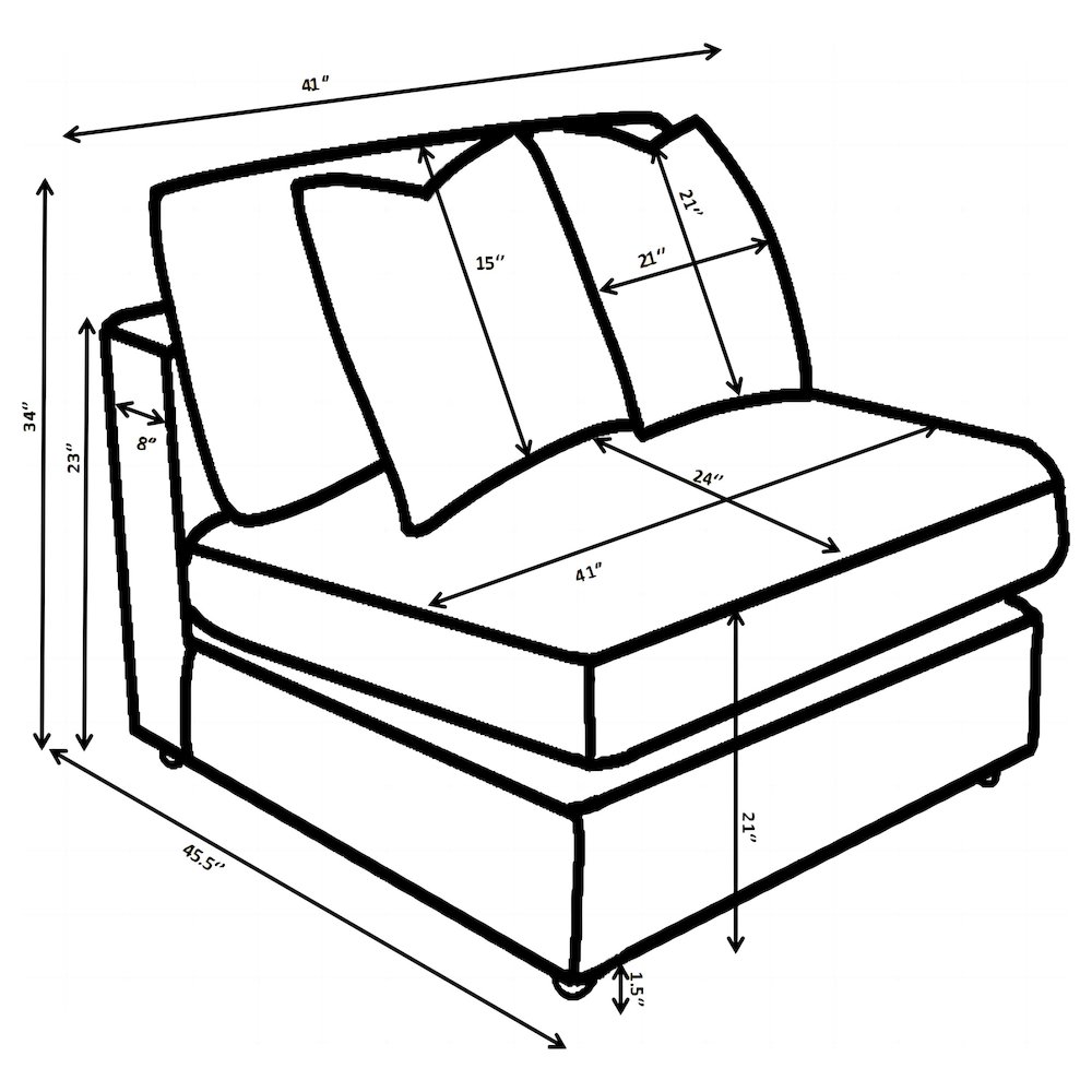 Blaine Upholstered Armless Chair Sand. Picture 9