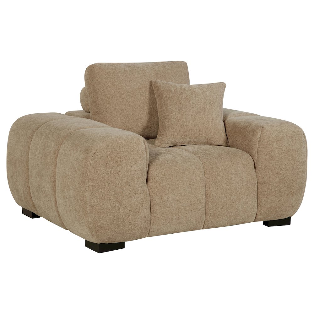 Octavia Upholstered Track Arm Accent Chair Camel. Picture 1