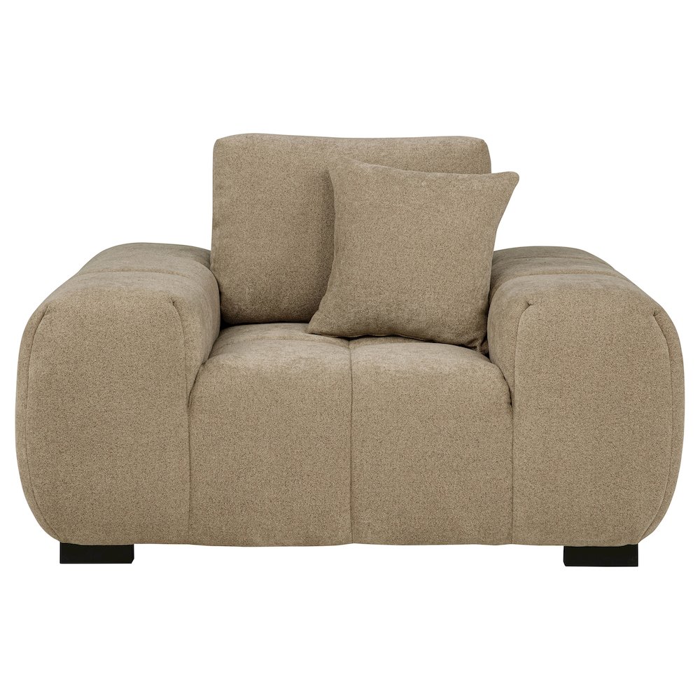 Octavia Upholstered Track Arm Accent Chair Camel. Picture 3