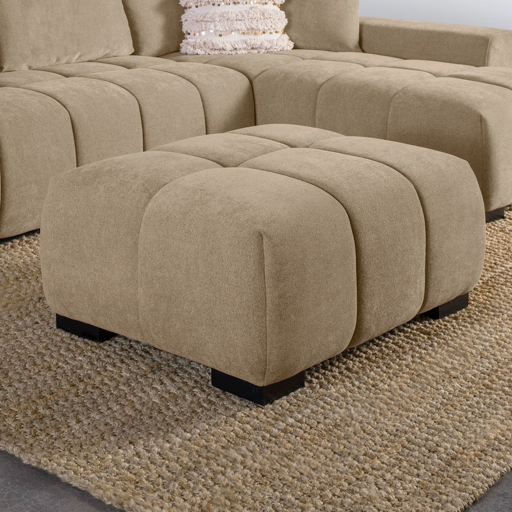 Octavia Upholstered Rectangular Ottoman Camel. Picture 2