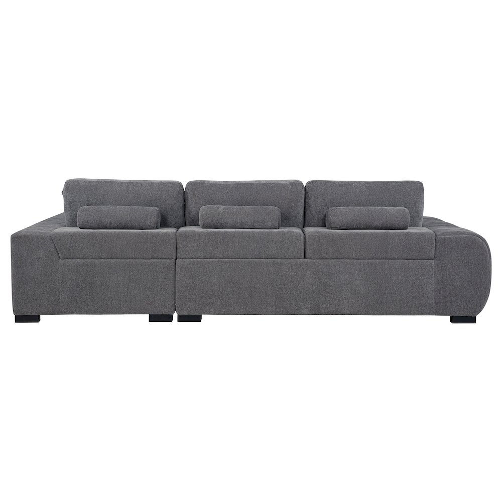 Octavia Upholstered Sectional Chaise Sofa Charcoal Grey. Picture 6