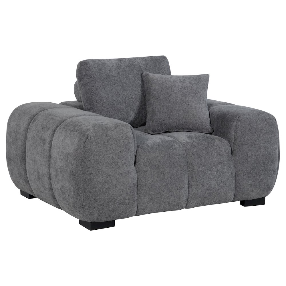 Octavia Upholstered Track Arm Accent Chair Charcoal Grey. Picture 1
