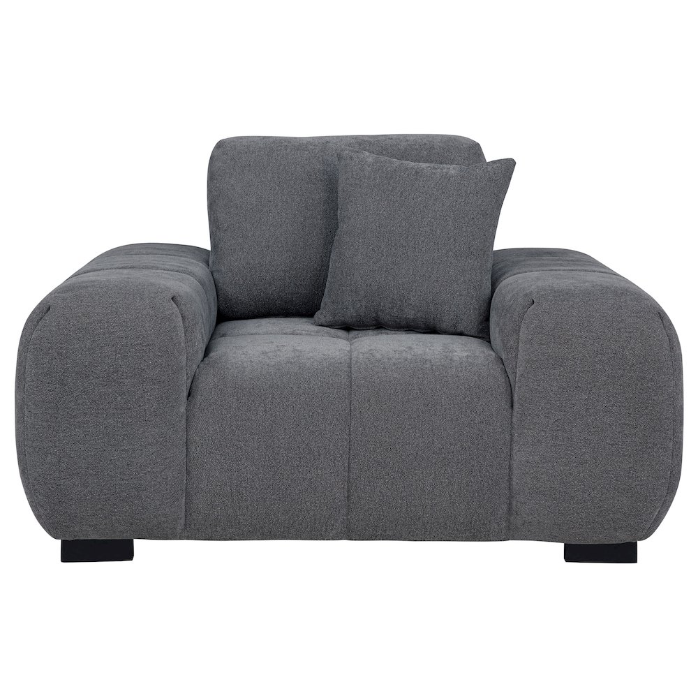 Octavia Upholstered Track Arm Accent Chair Charcoal Grey. Picture 3