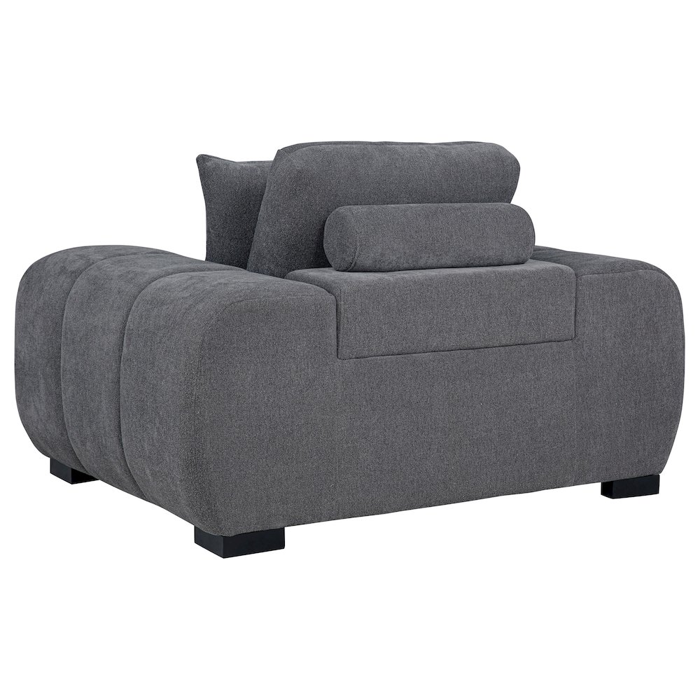 Octavia Upholstered Track Arm Accent Chair Charcoal Grey. Picture 4
