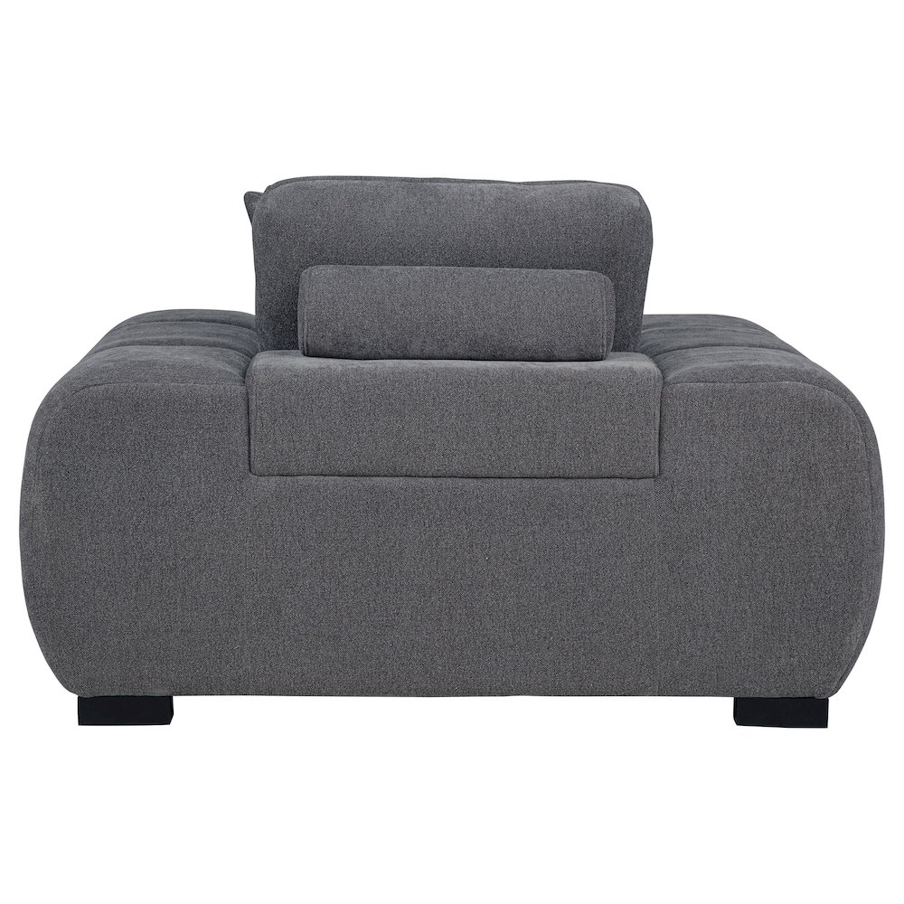 Octavia Upholstered Track Arm Accent Chair Charcoal Grey. Picture 5