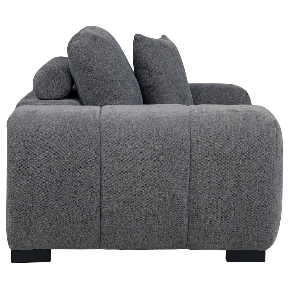 Octavia Upholstered Track Arm Accent Chair Charcoal Grey. Picture 6