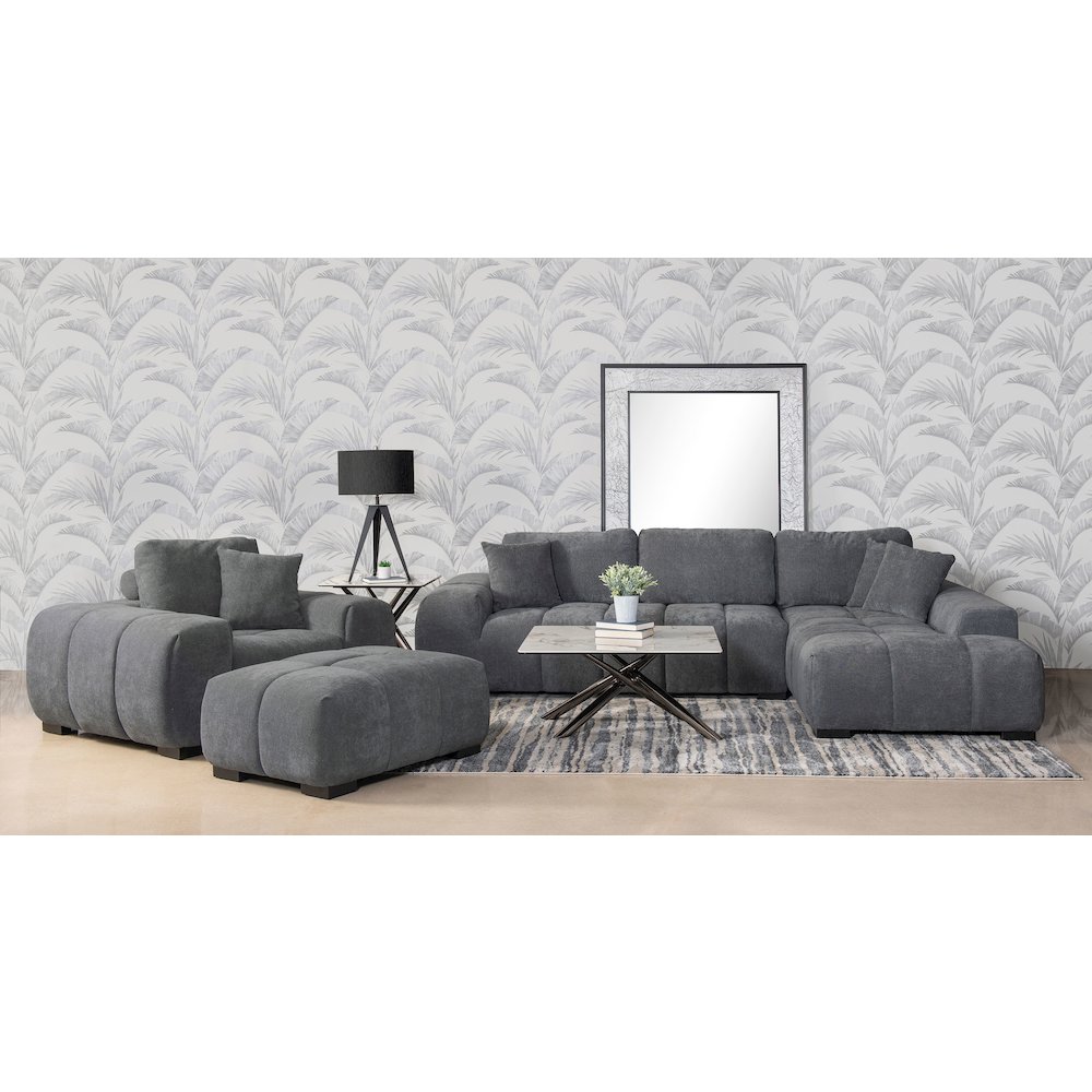 Octavia Upholstered Track Arm Accent Chair Charcoal Grey. Picture 8
