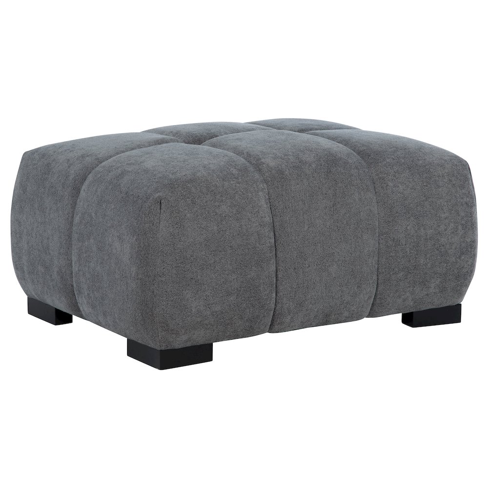 Octavia Upholstered Rectangular Ottoman Charcoal Grey. Picture 1