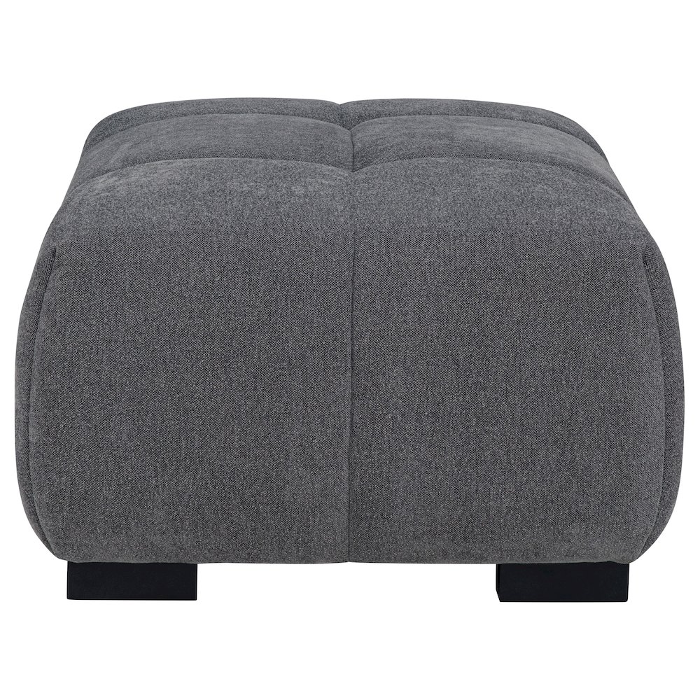 Octavia Upholstered Rectangular Ottoman Charcoal Grey. Picture 4