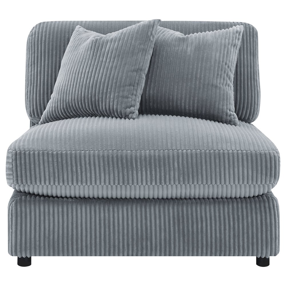 Blaine Upholstered Armless Chair Fog. Picture 3