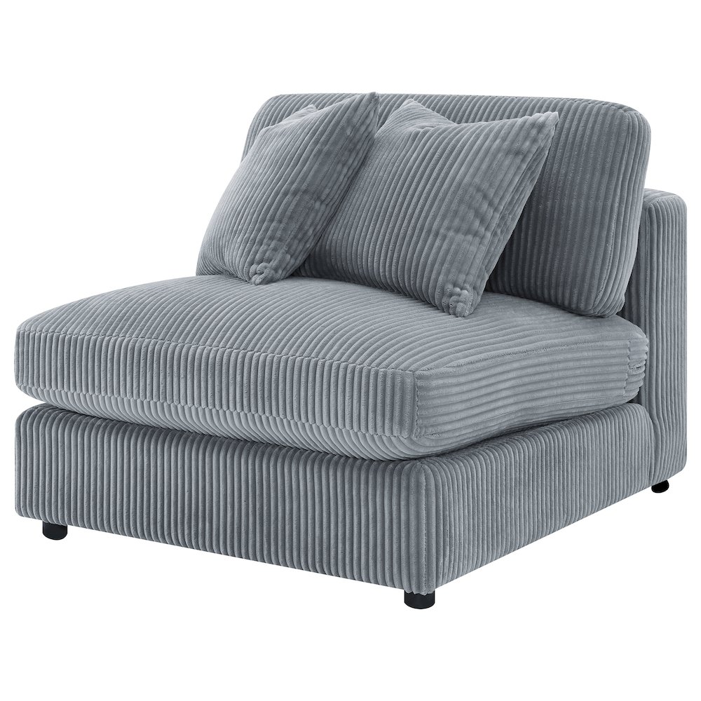 Blaine Upholstered Armless Chair Fog. Picture 4