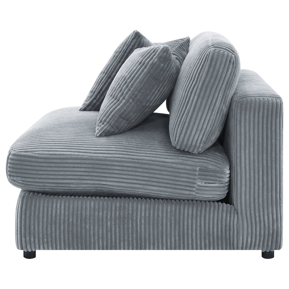 Blaine Upholstered Armless Chair Fog. Picture 5