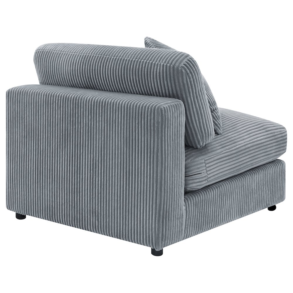 Blaine Upholstered Armless Chair Fog. Picture 7