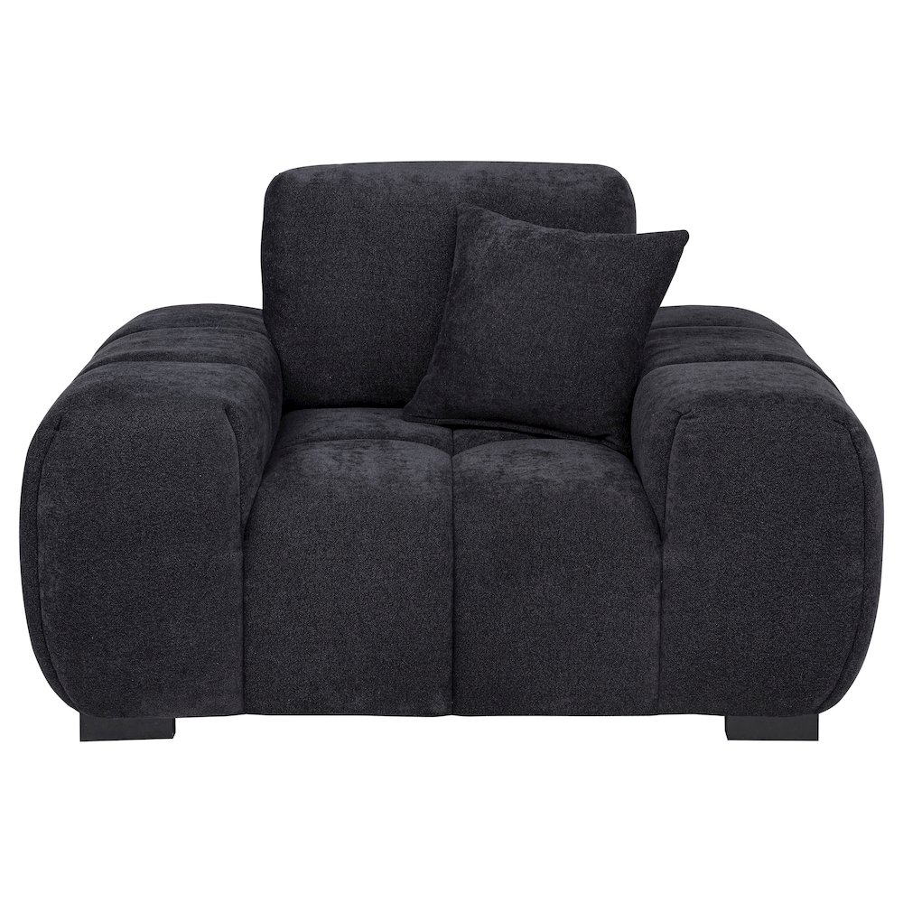Octavia Fabric Upholstered Track Arm Accent Chair Black. Picture 2