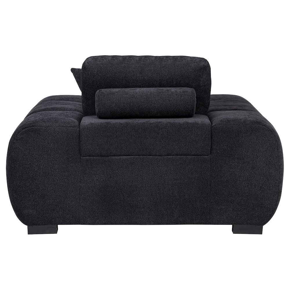 Octavia Fabric Upholstered Track Arm Accent Chair Black. Picture 4