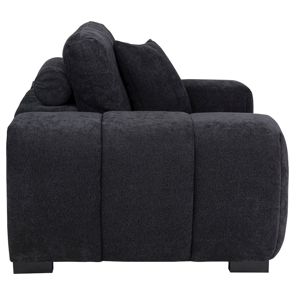 Octavia Fabric Upholstered Track Arm Accent Chair Black. Picture 5
