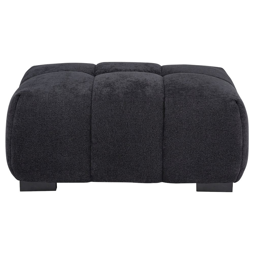 Octavia Fabric Rectangular Upholstered Ottoman Black. Picture 2