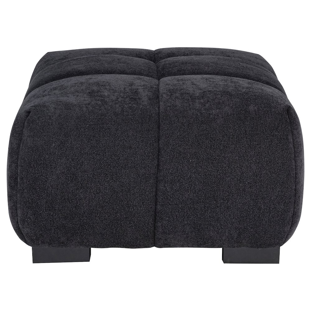 Octavia Fabric Rectangular Upholstered Ottoman Black. Picture 3
