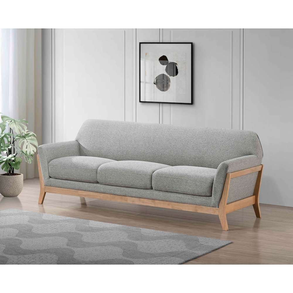 Vaughn Fabric Upholstered Flared Arm Sofa Grey. Picture 2