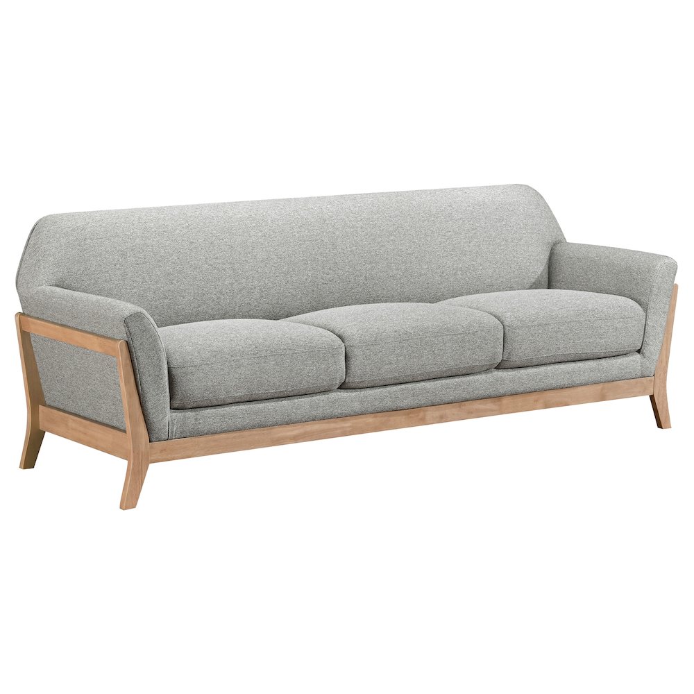 Vaughn Fabric Upholstered Flared Arm Sofa Grey. Picture 1
